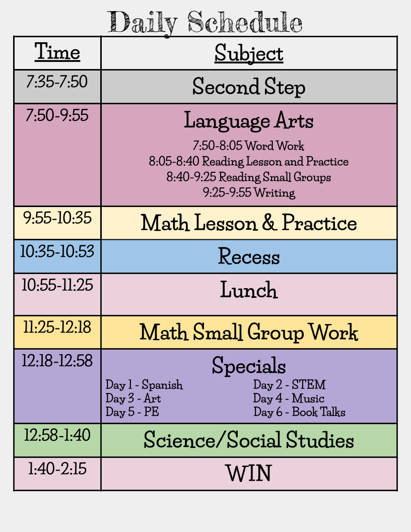 Class Schedule